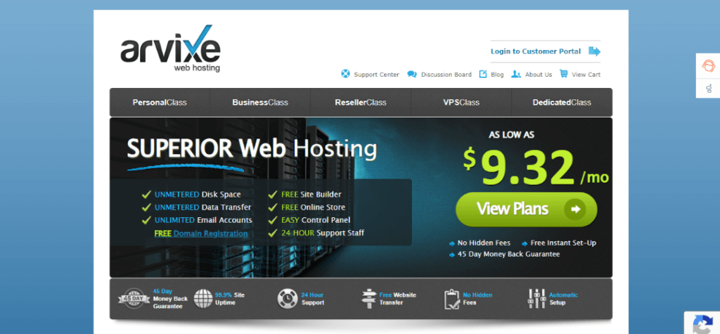 Arvixe web hosting