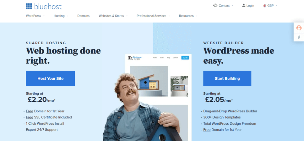 Bluehost - 45 top wordpress hosting solutions for 2022