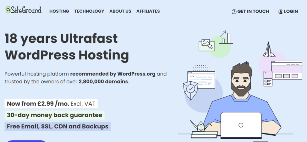 Siteground web hosting - 45 Best wordpress hosting solutions for 2022 and beyond