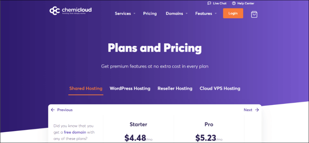 ChemiCloud web hosting