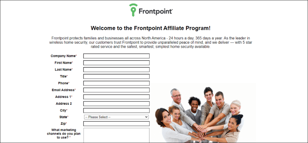 Front Point Home Security affiliate program