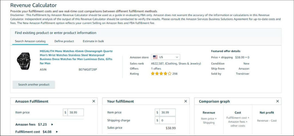 How to calculate revenue on Amazon 