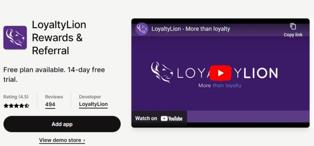 LoyaltyLion rewards & refferal shopify app