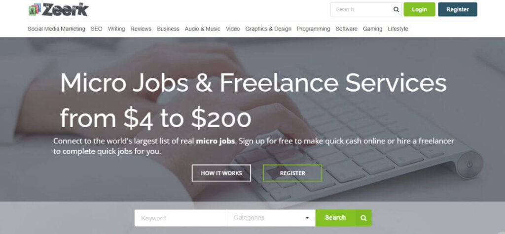 Zeerk - micro jobs and freelance services