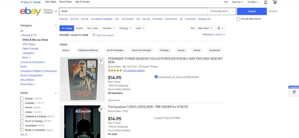 eBay - Sell uold dvds online for cash