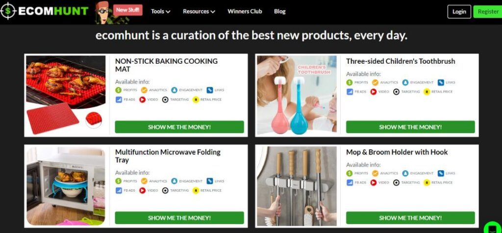 EcomHunt dropshopping product research tool